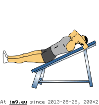 Decline Reverse Crunch (animated) (in Core exercises animations)