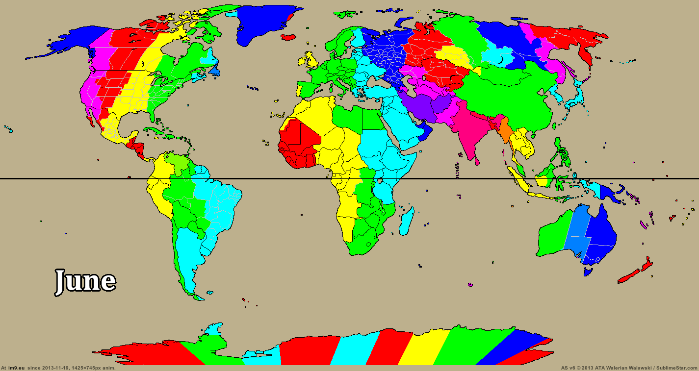 [Mapporn] [OC] Animation showing how DST affects time zones [1425x745] (in My r/MAPS favs)