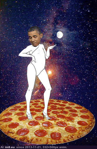 [Wtf] Obama with a white girl's body dancing on a spinning pizza in deep space with fireworks in the background. (in My r/WTF favs)